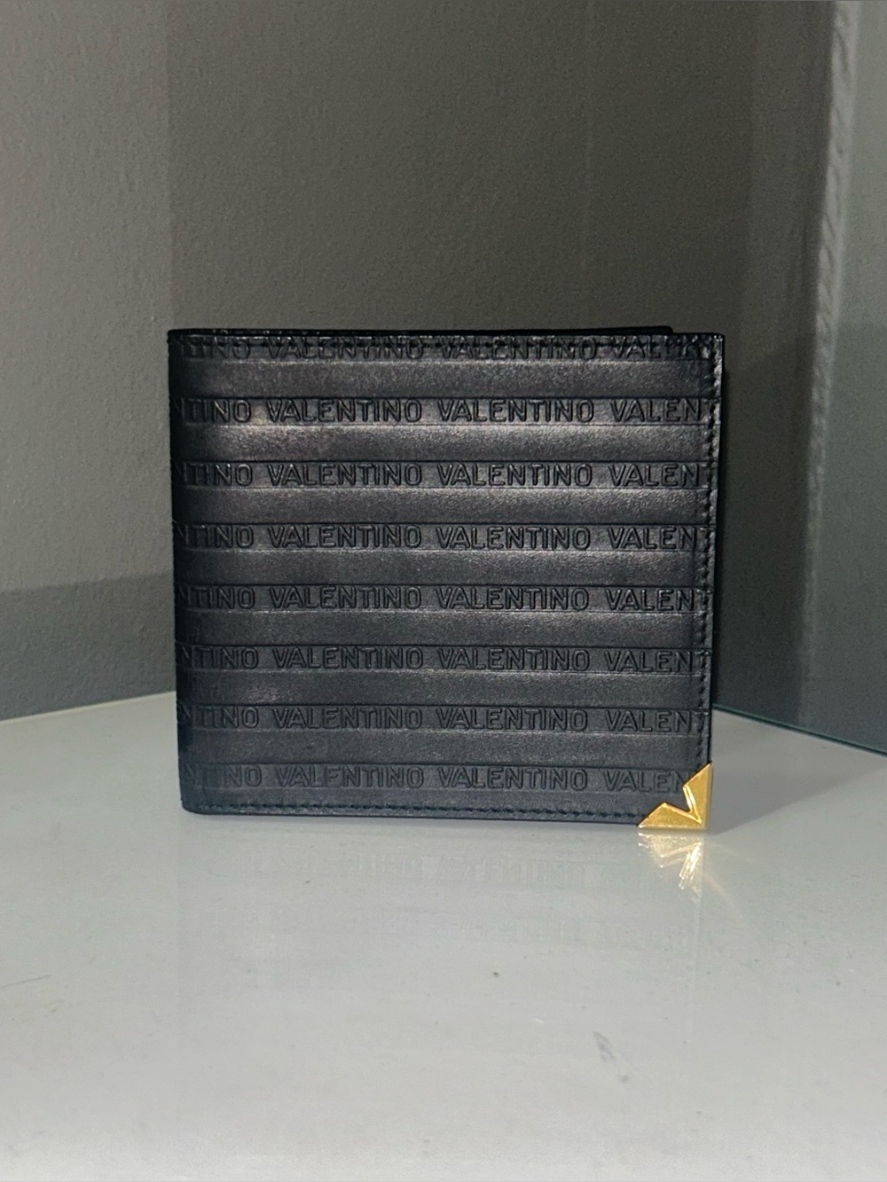 Mario Valentino Black All Over Print Bifold Wallet
